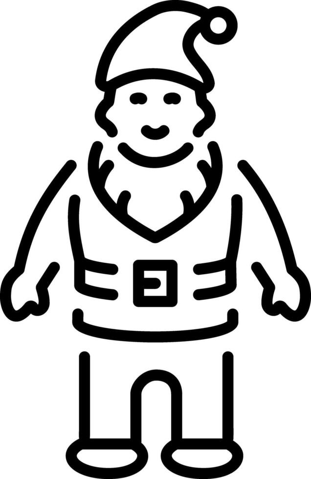 An outline style icon depicting santa claus vector