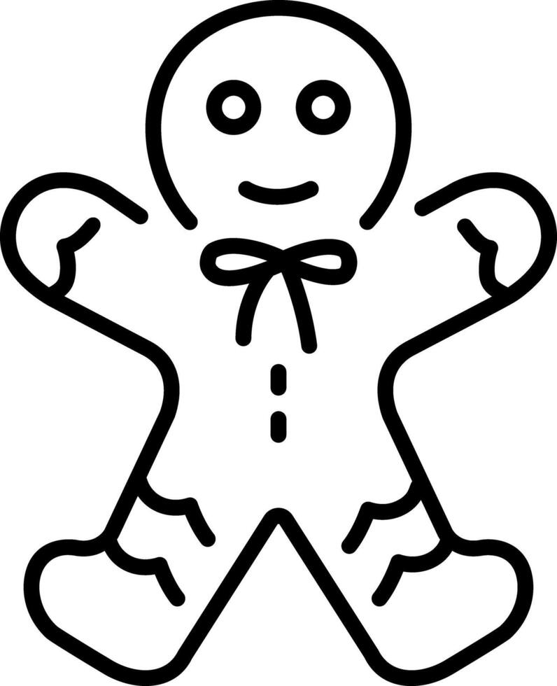 A linear style icon representing gingerbread cookie vector
