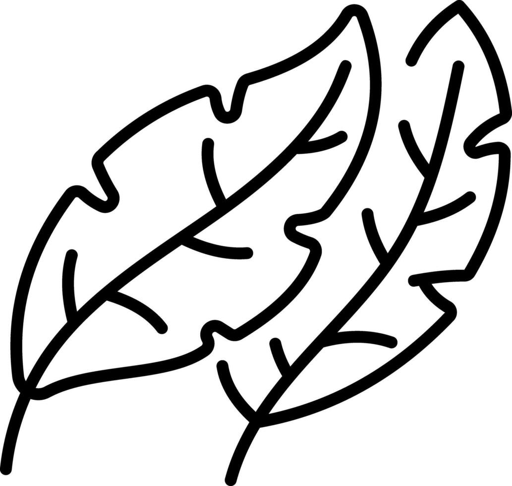 A outline style icon depicting leaves vector