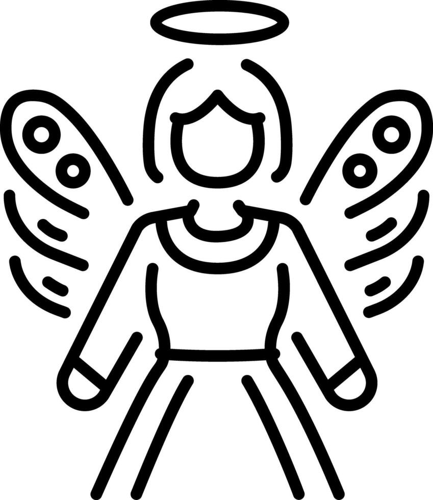 An outline style icon depicting angel vector