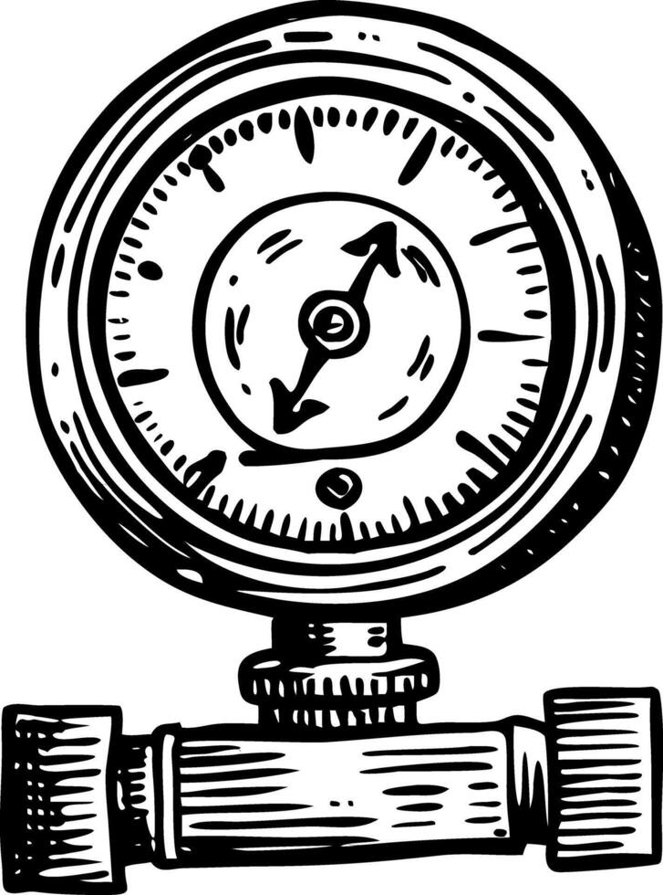 A vintage style illustration showing boiler gauge vector