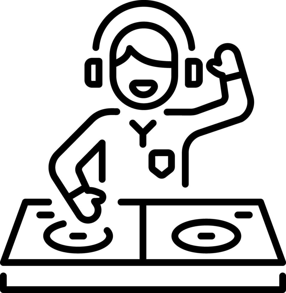 A line style icon representing dj vector