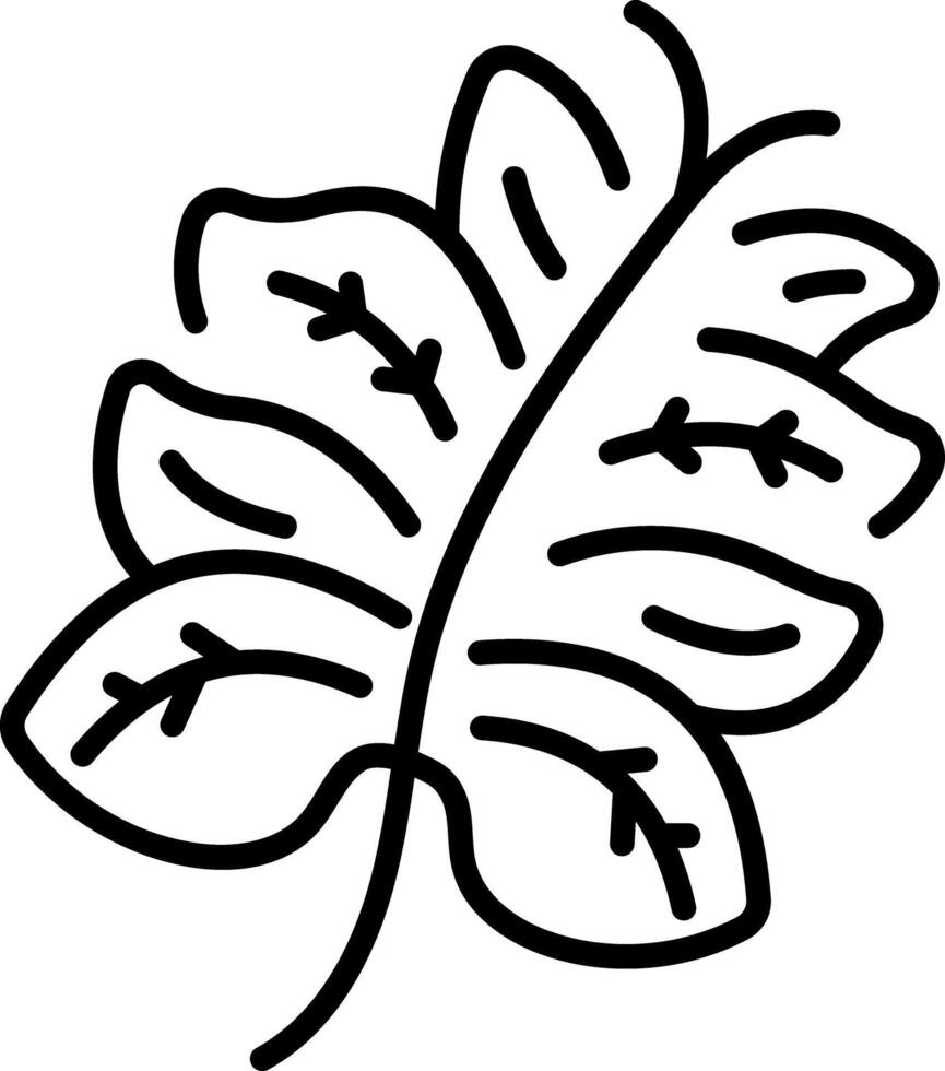 A outline style icon depicting tropical leaf vector