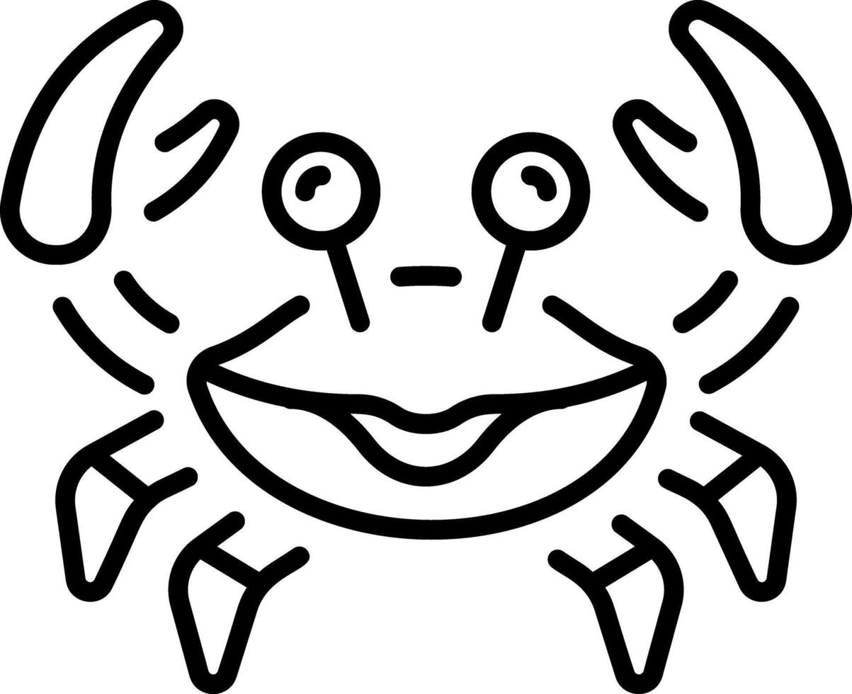 A line style icon representing crab vector