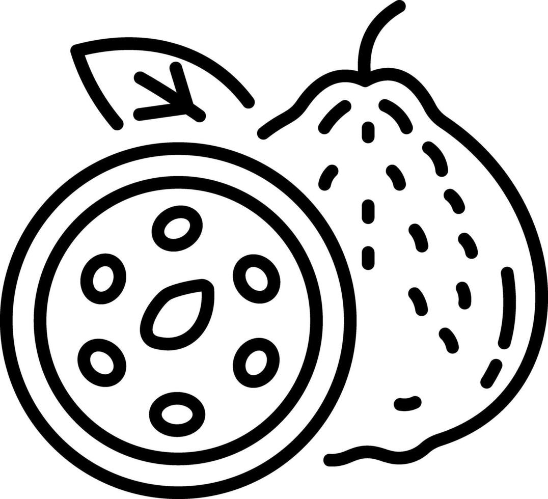 A outline style icon depicting exotic fruit vector