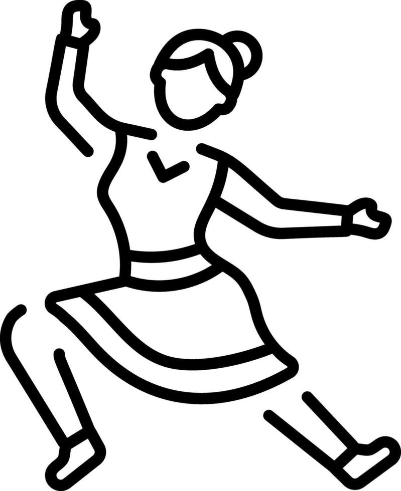 A outline style icon depicting traditional dance vector