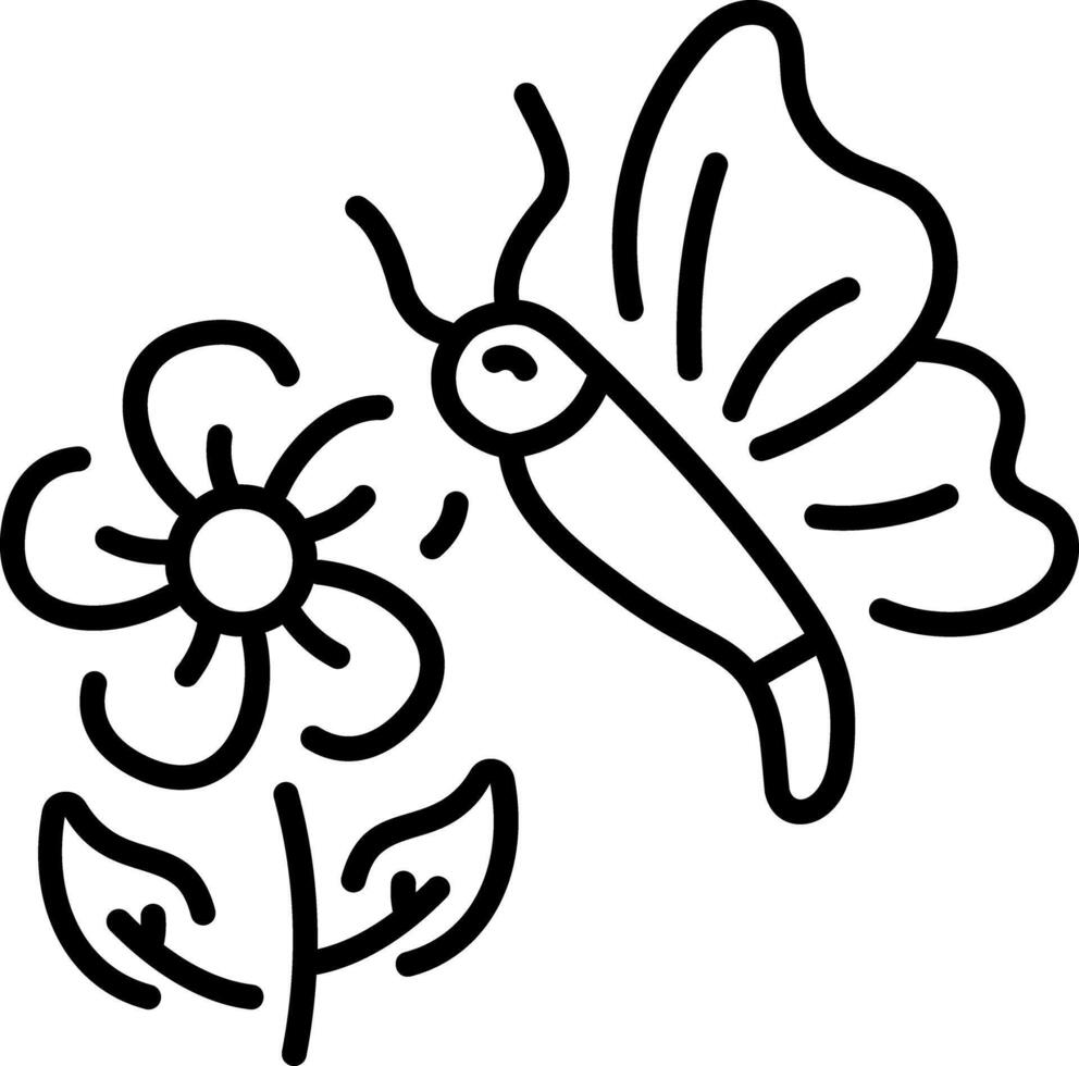 A line style icon representing butterfly vector