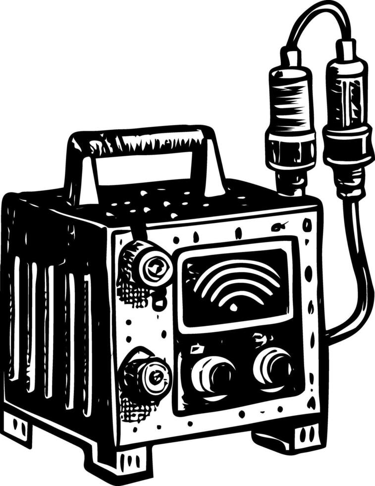 A glyph style illustration representing transformer tester vector