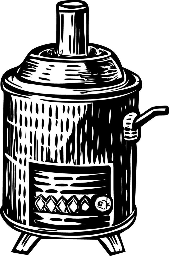 A glyph style illustration representing copper boiler vector