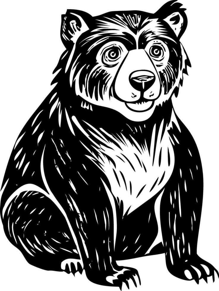 A vintage style illustration showing bear vector