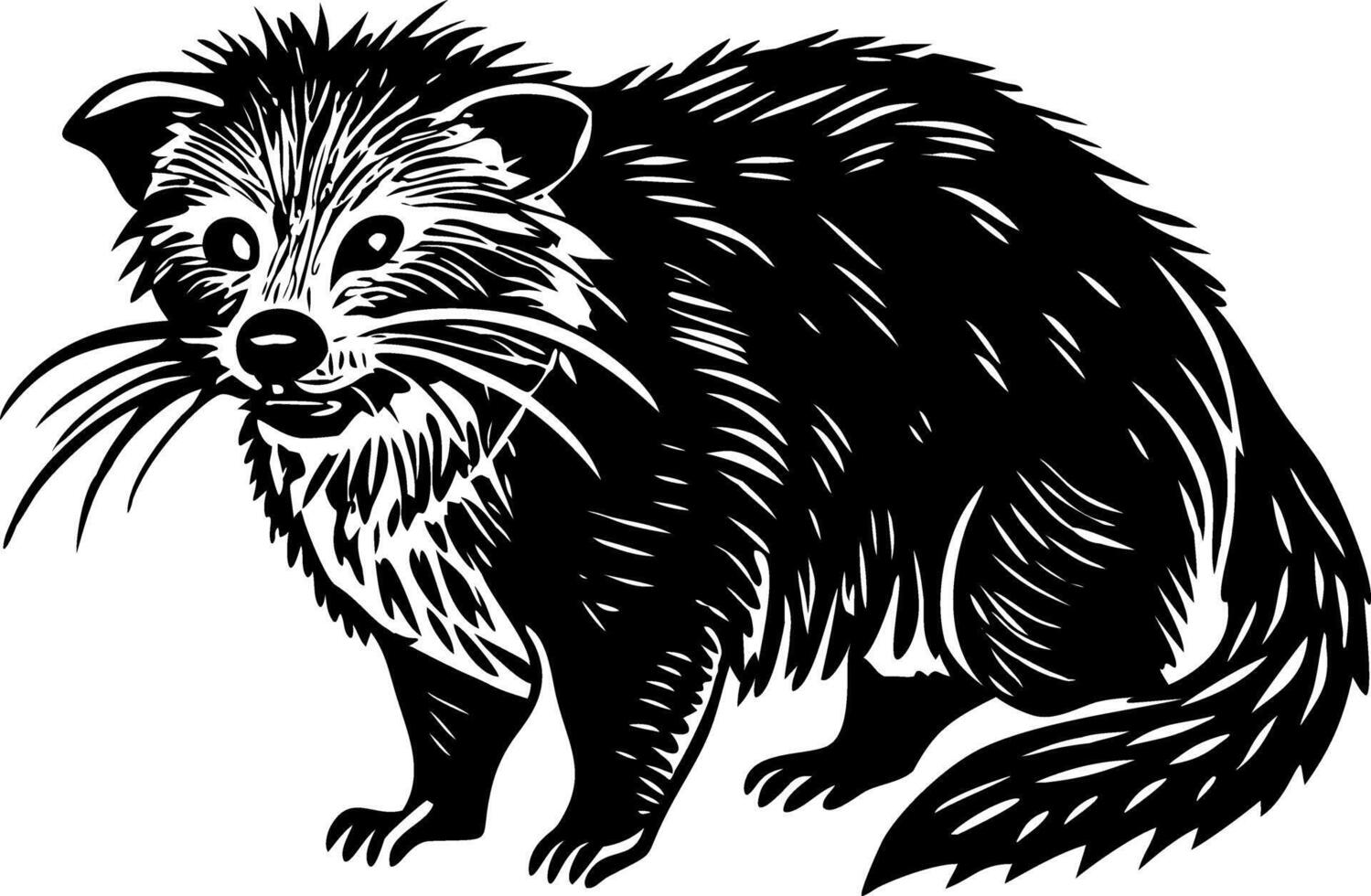 A glyph style illustration representing bearcat vector