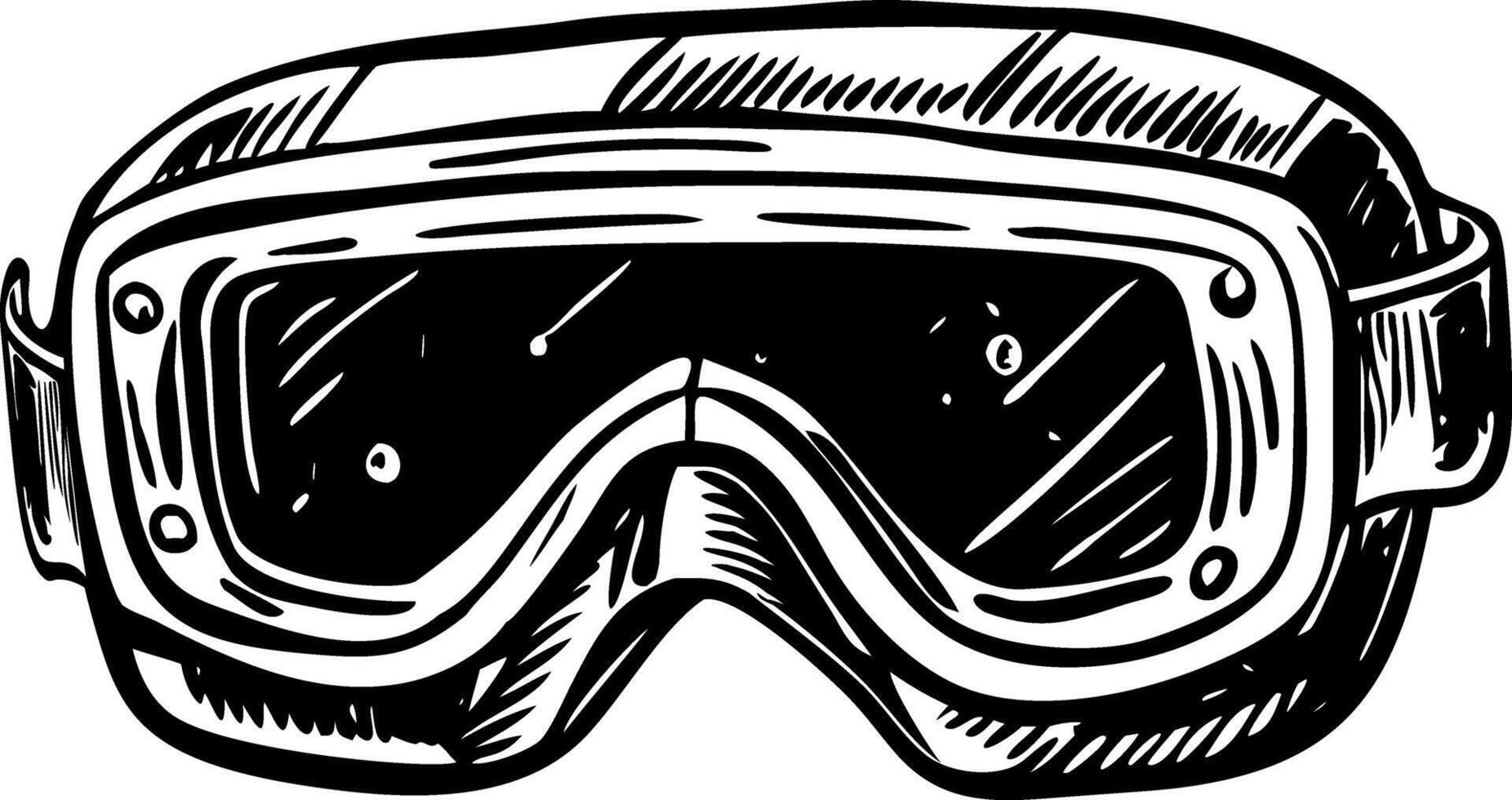 A glyph style illustration representing safety goggles vector