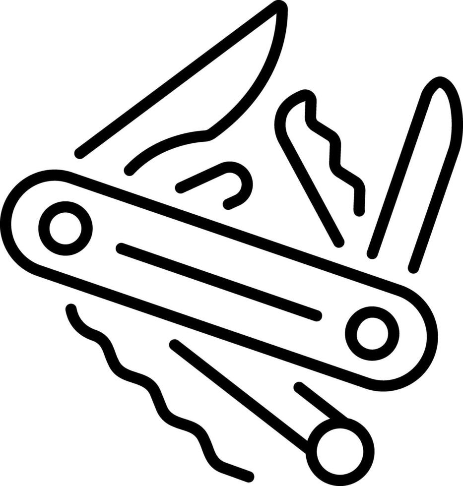 A linear style icon representing a pocketknife tool vector