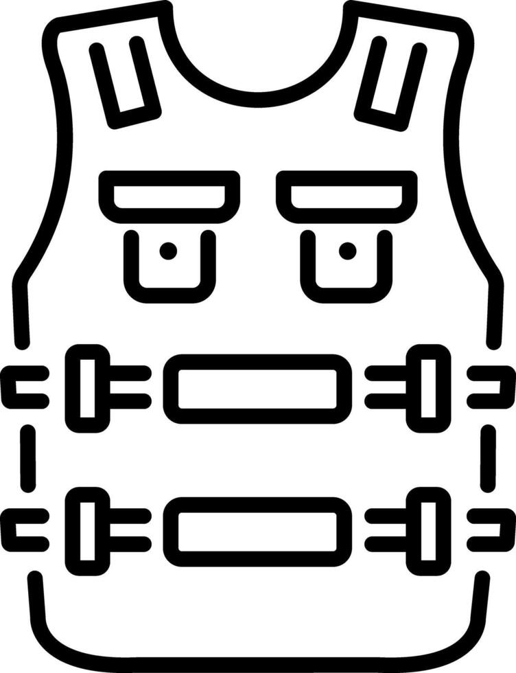 A line style icon depicting a safety vest vector