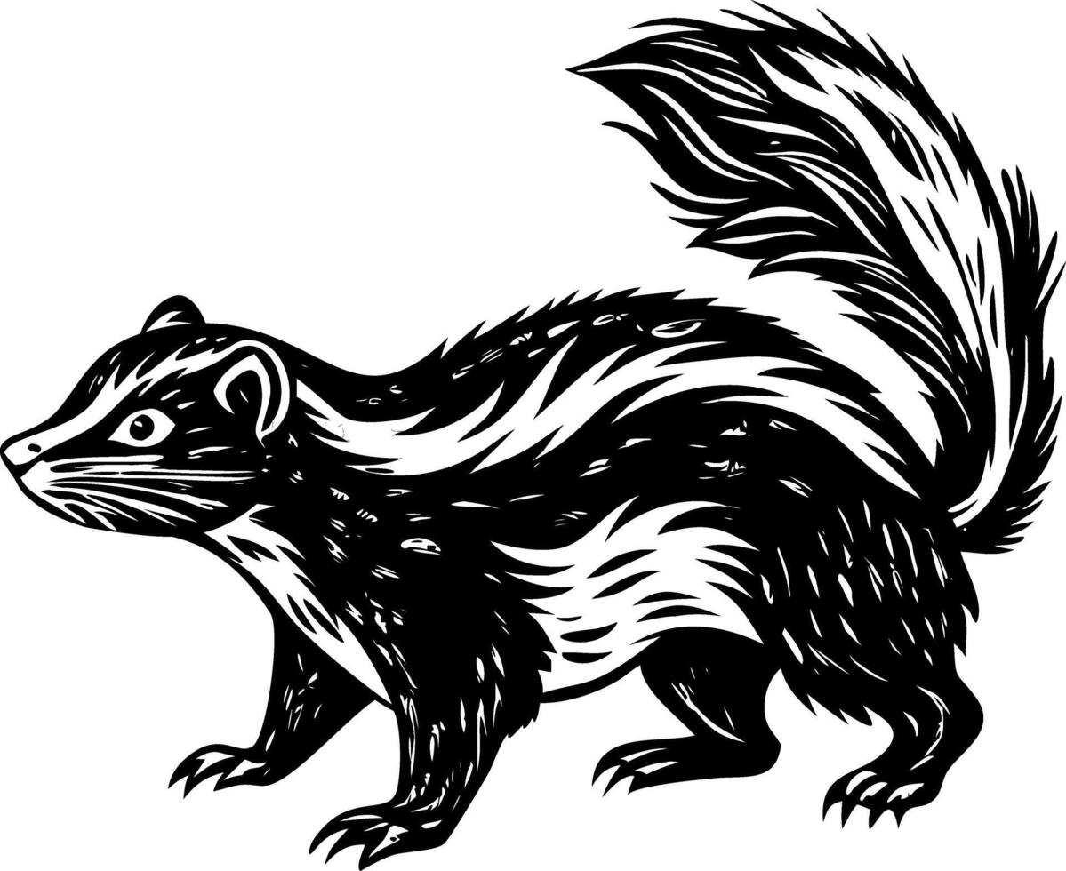 A glyph style illustration representing skunk vector