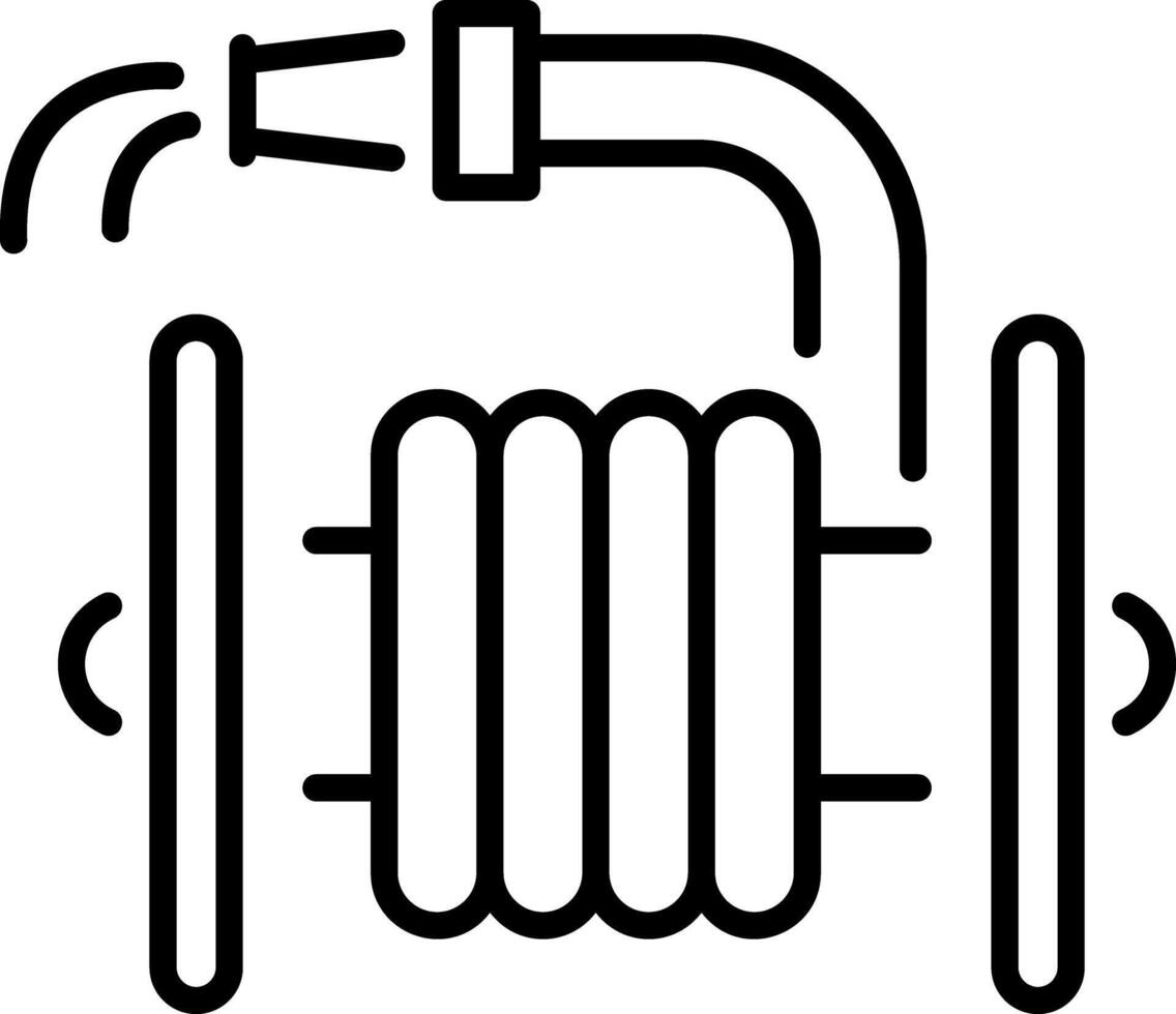 An outline style icon depicting water hose vector