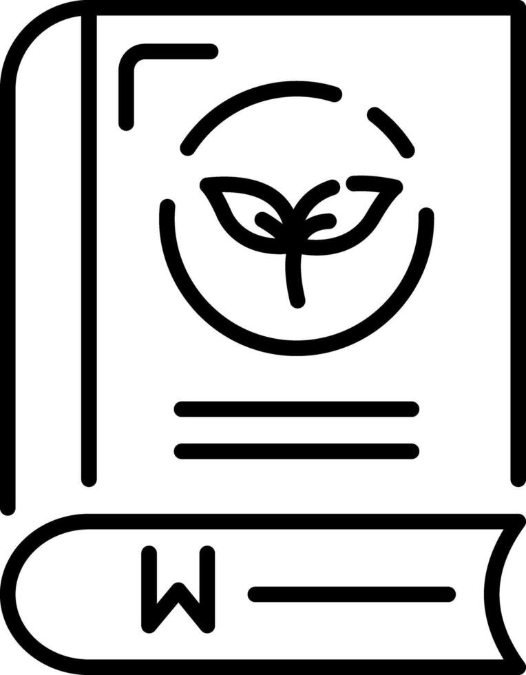 An outline style icon depicting plant book vector