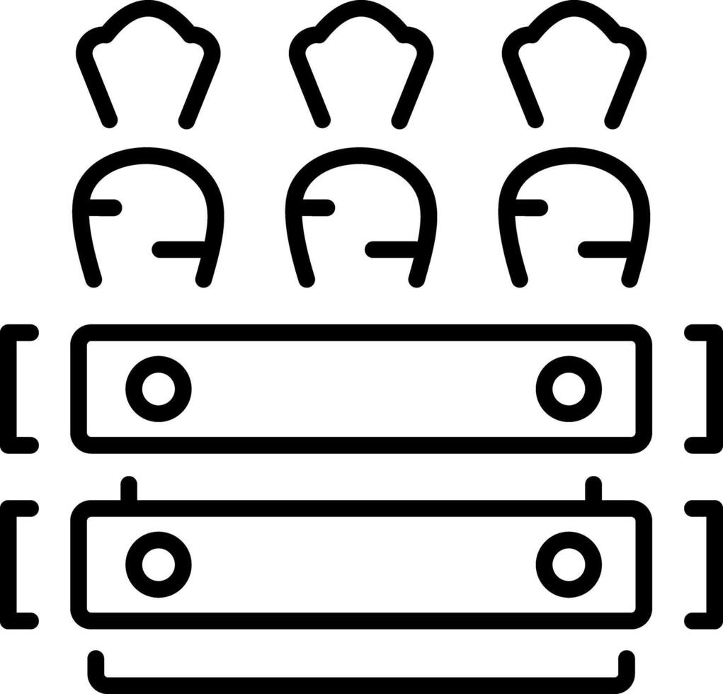 A linear style icon representing carrot basket vector