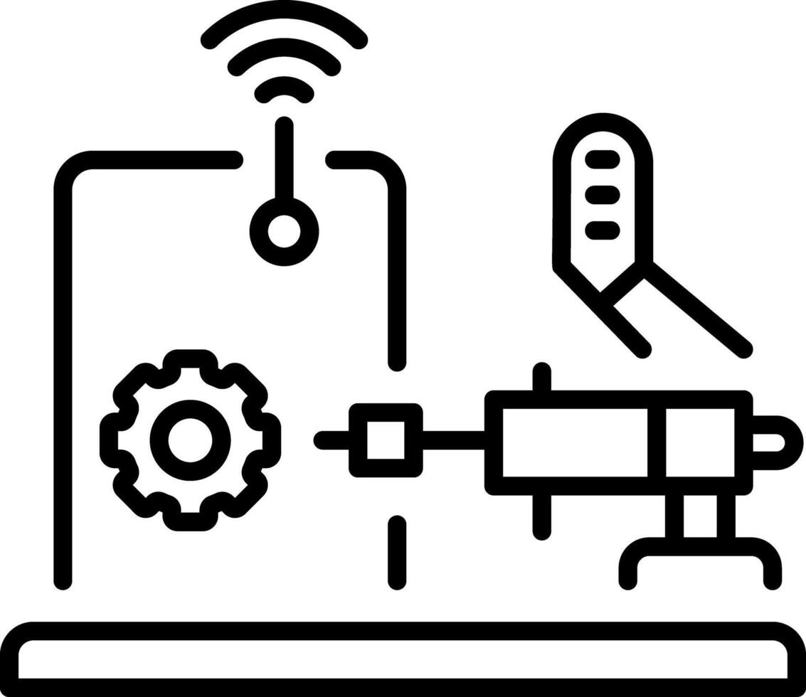 A linear style icon representing cnc machine vector