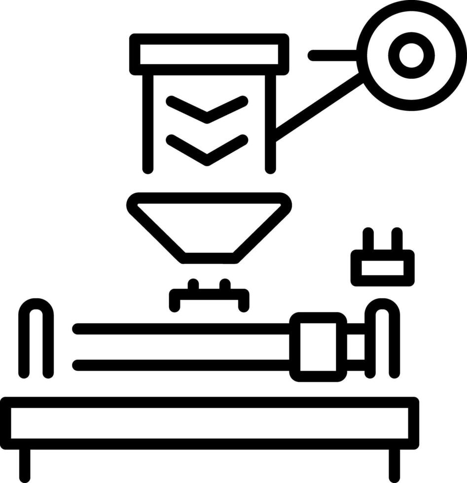 A linear style icon representing twisting machine vector