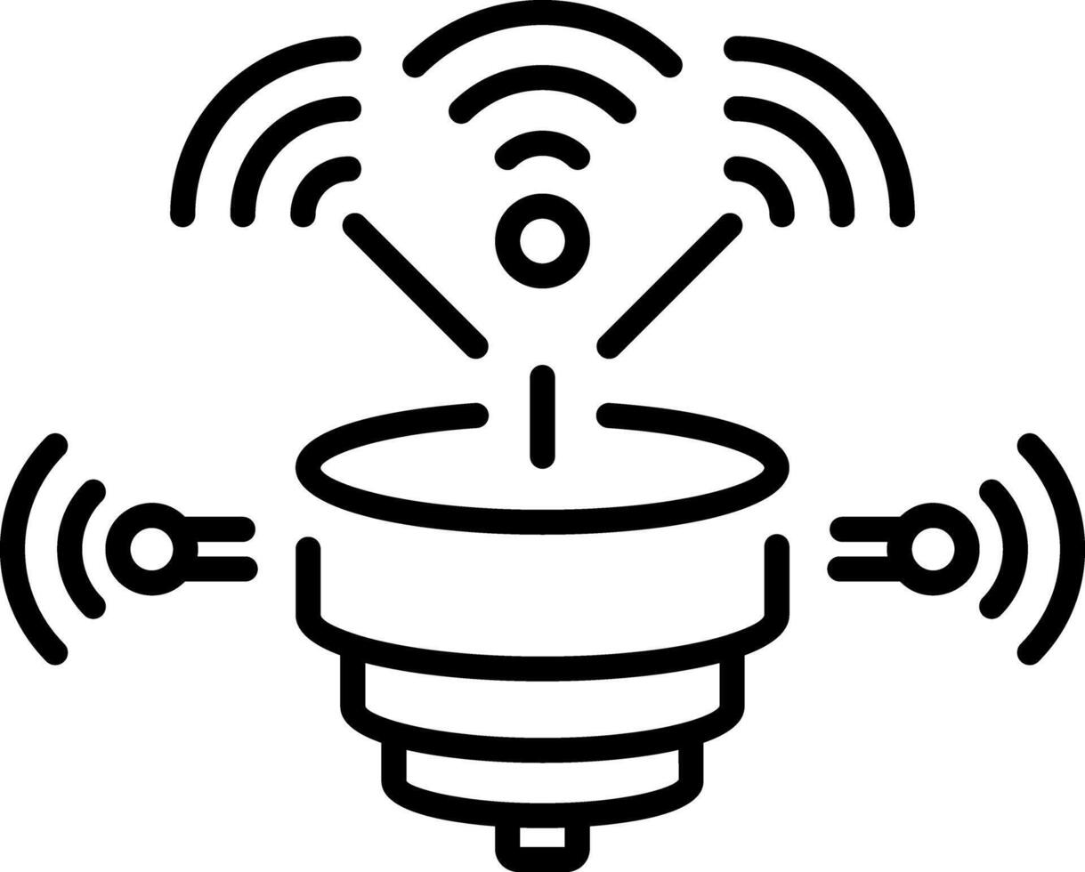 An outline style icon depicting smart textile vector