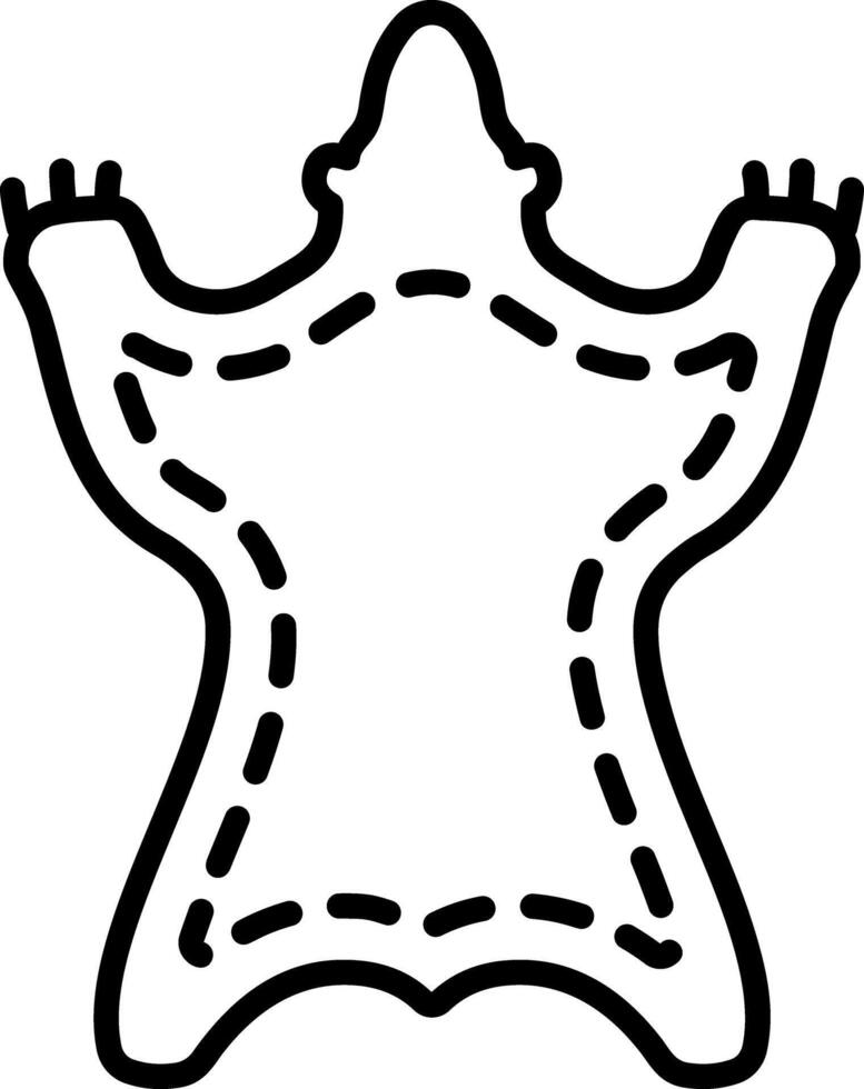 An outline style icon depicting leather fabric vector