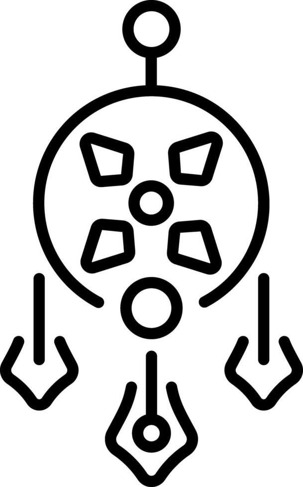 A line style icon showing dreamcatcher vector