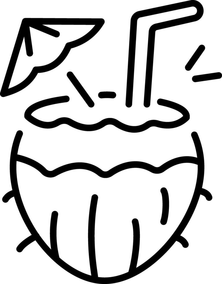 An outline style icon depicting coconut drink vector