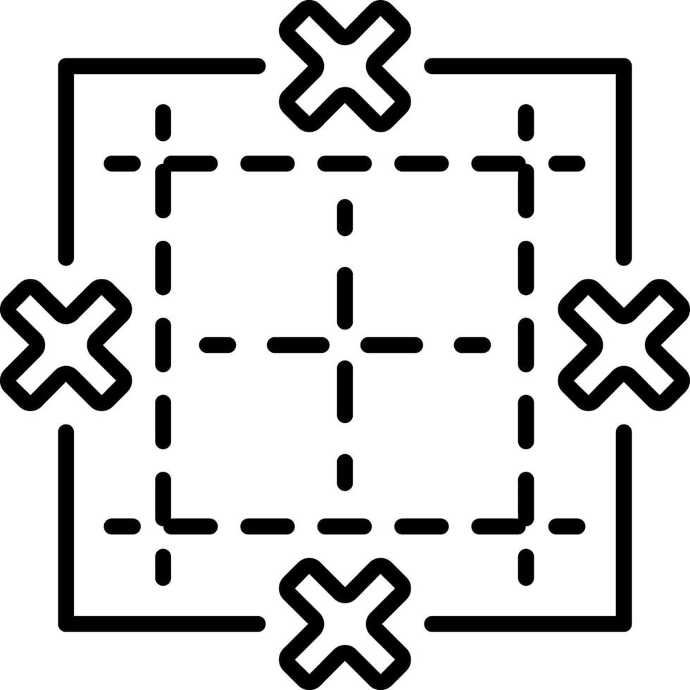 A line style icon showing quilted square vector