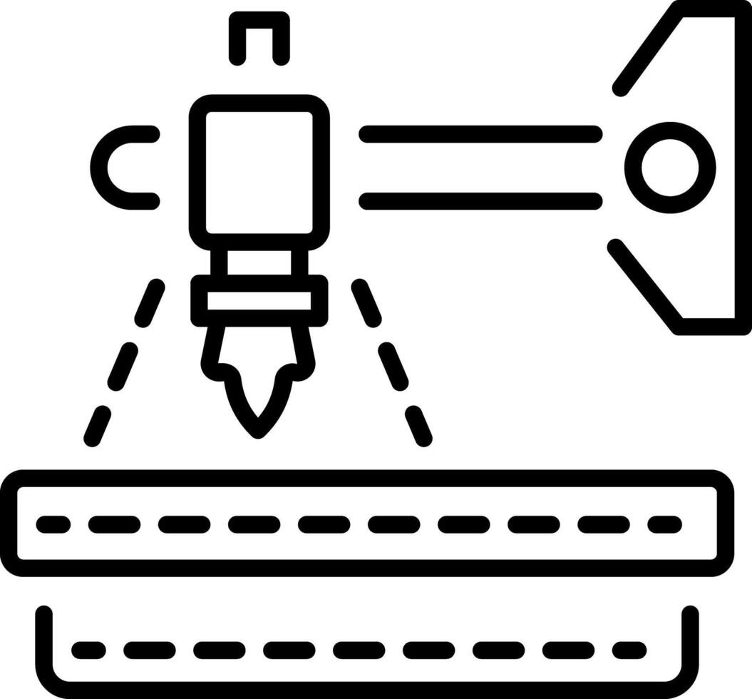 An outline style icon depicting fabric cutter vector