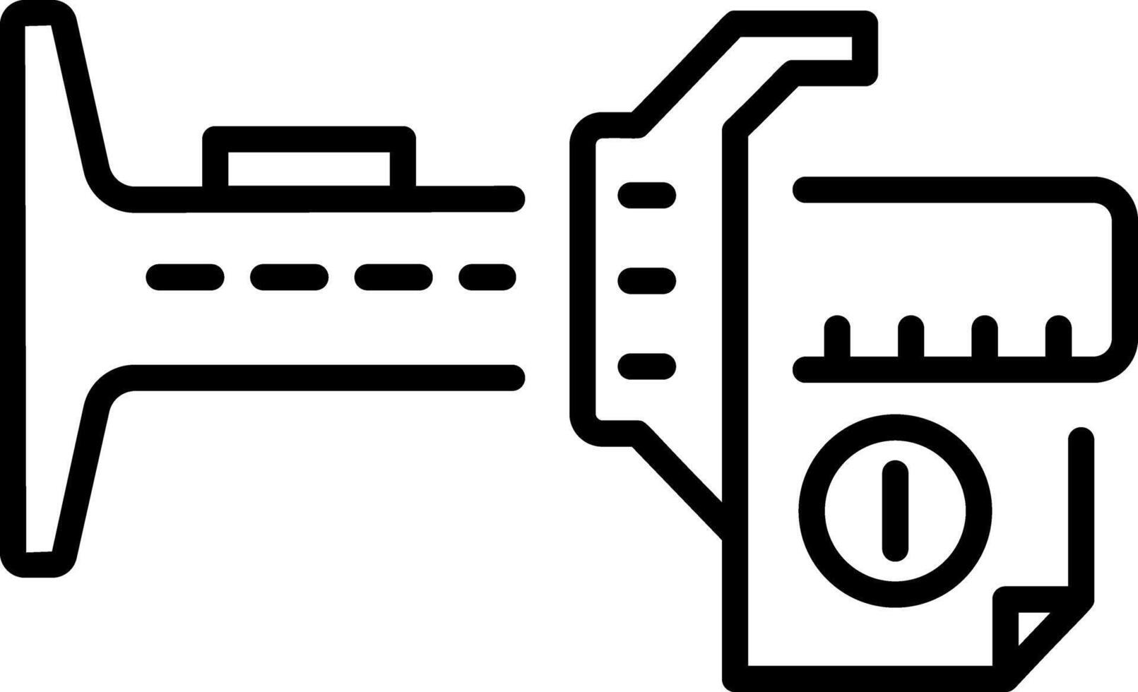An outline style icon depicting sewing gauge vector