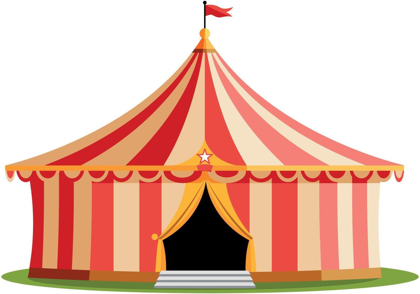 Flat design of a circus tent or big top isolated on a white background vector