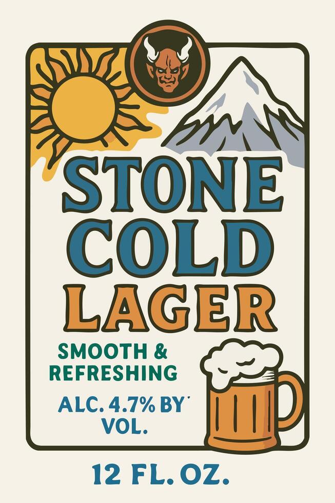 Cool Beer Label Pouch Template vector