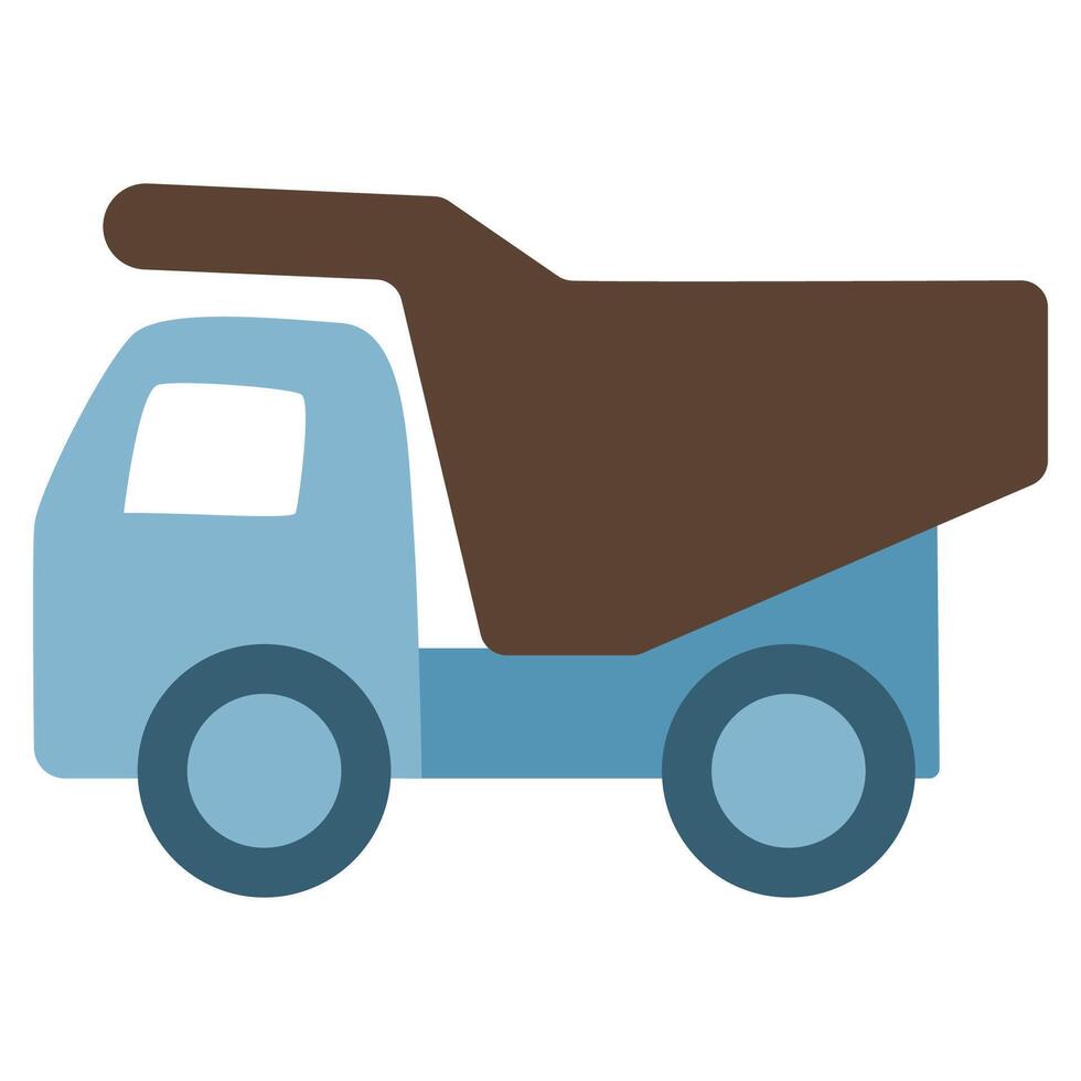 Construction site activity with a blue dump truck on a sunny day vector