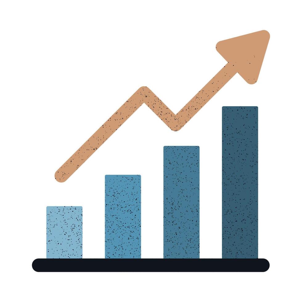 Data visualization shows steady growth in financial performance over time vector