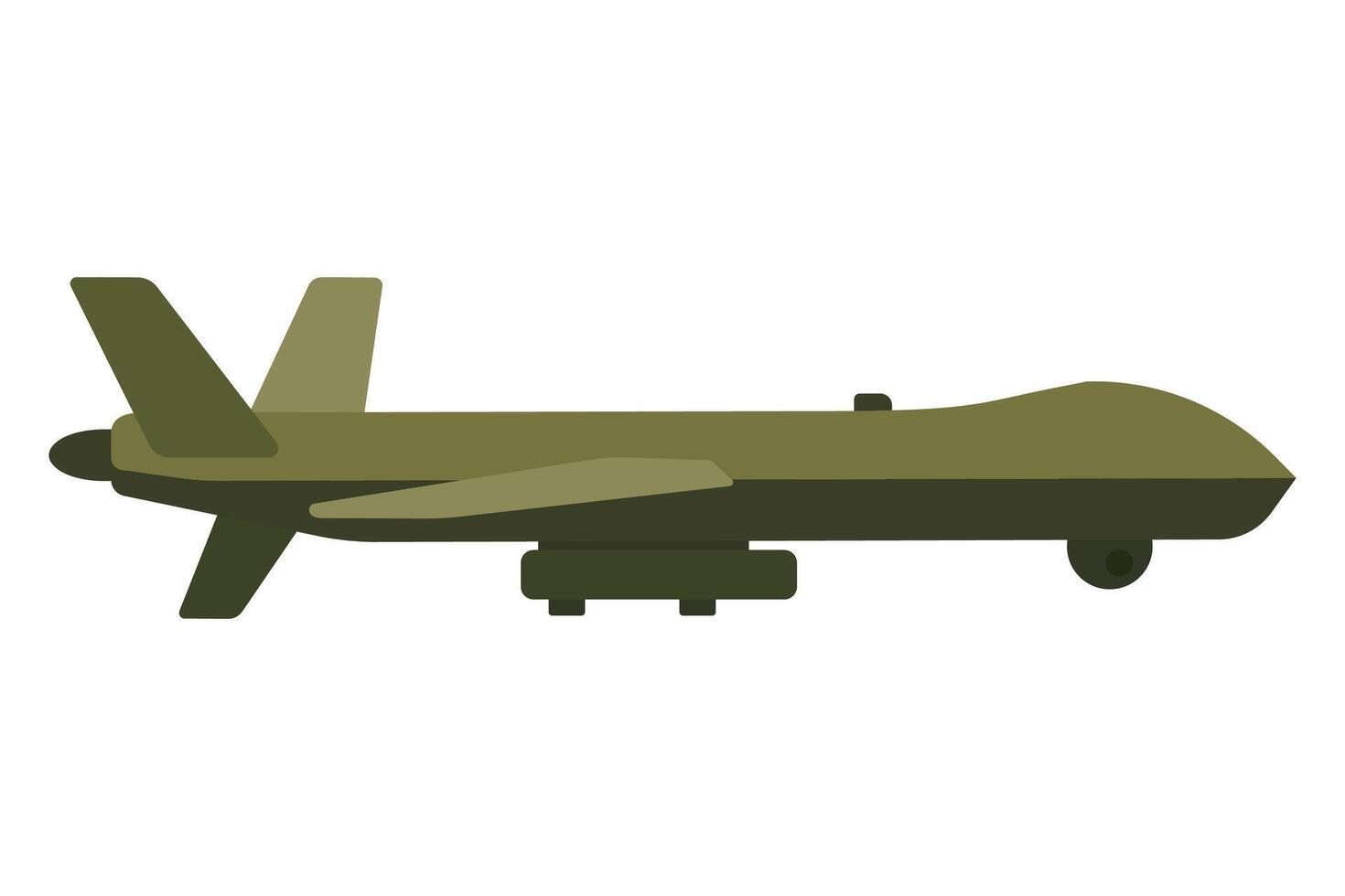 Military drone model in olive green color with detailed design and realistic features vector
