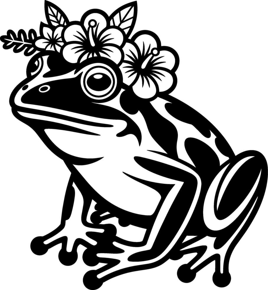 Flower-Crowned Jungle Frog vector