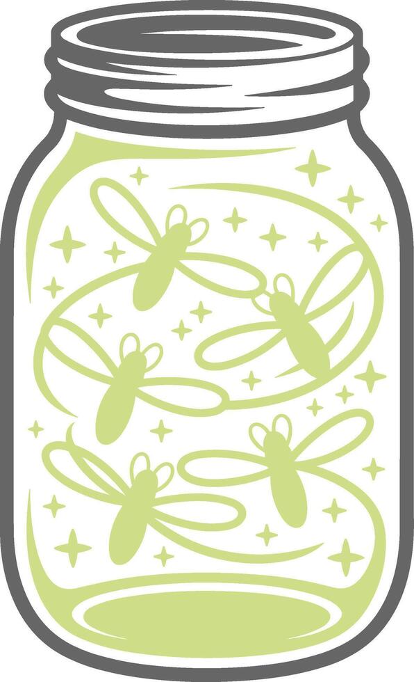 A jar of fireflies vector