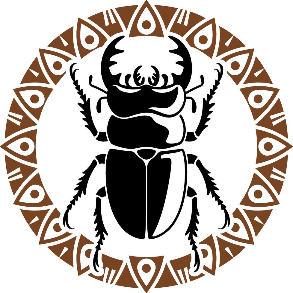 Beetle in tribal style vector