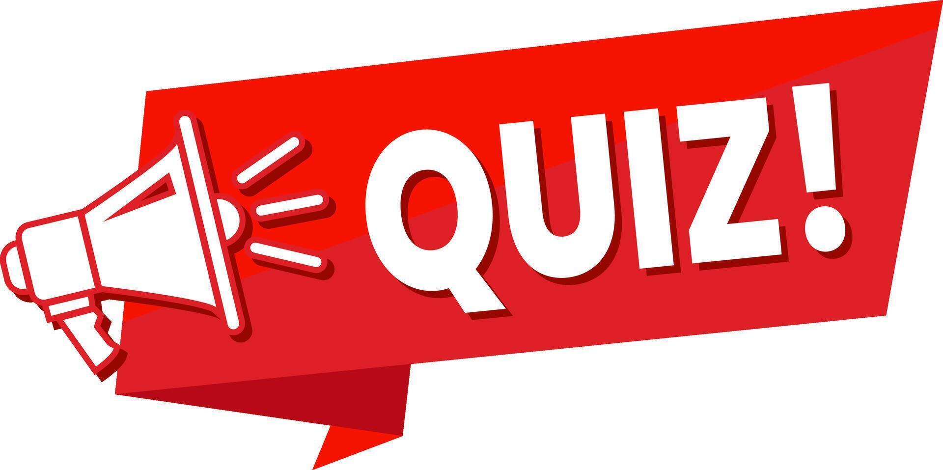 a quiz sign with a megaphone and the word quiz vector
