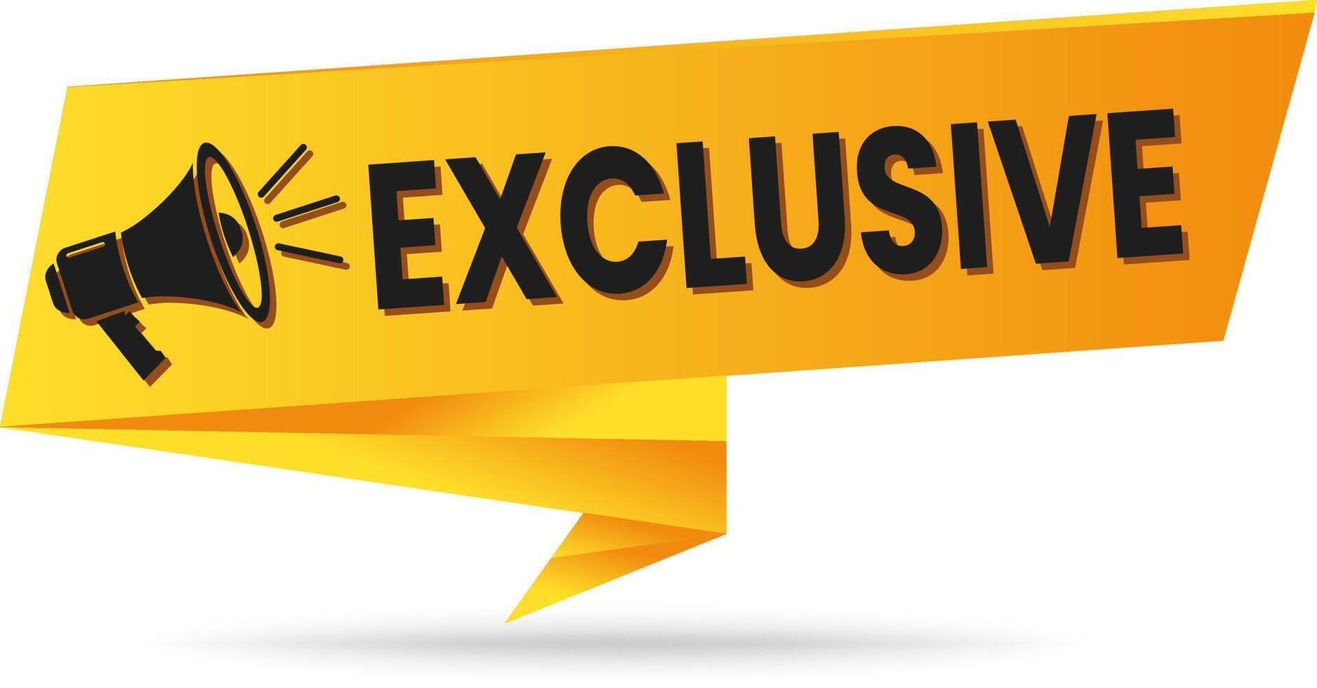 Exclusive Yellow Megaphone Banner for Special Offers and Promotions, Limited Deal Label vector