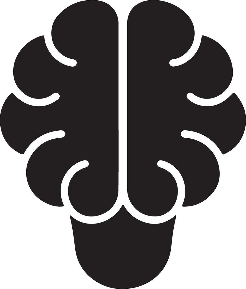 Powerful Black Silhouette of a Human Brain Icon Thinking, Intelligence, and Cognitive Function Symbol - Professional digital artwork with vibrant colors and detailed composition vector