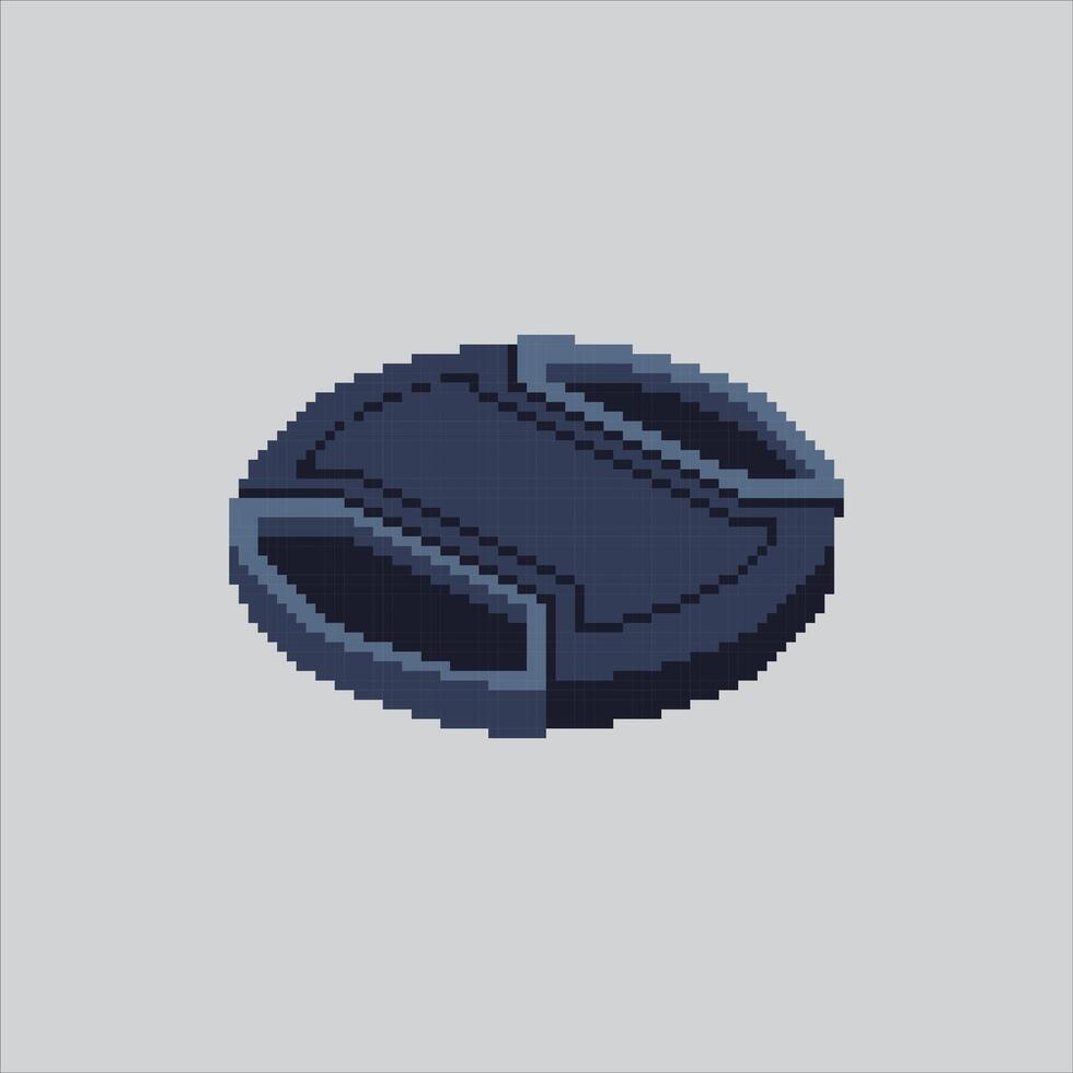 Pixel art Shutter Camera Lens Cap icon Illustration for game design vector