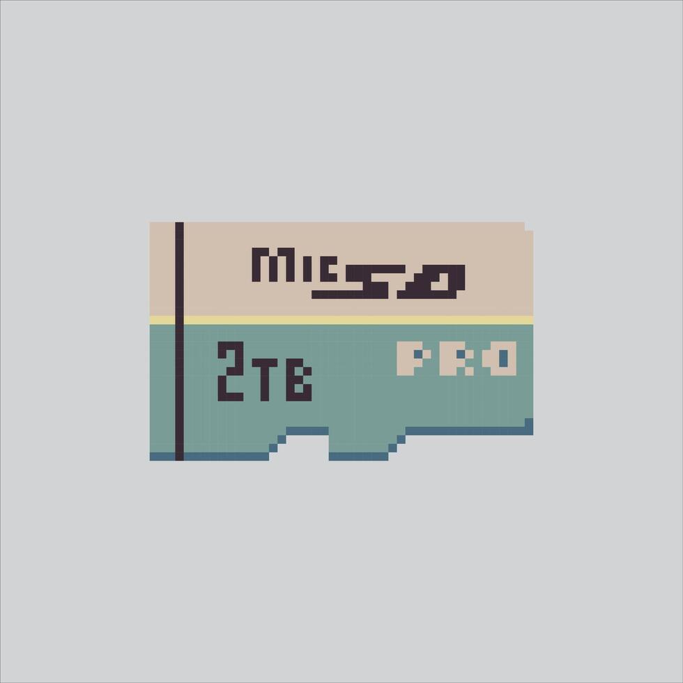 Pixel art sd card memory icon Illustration for game design vector