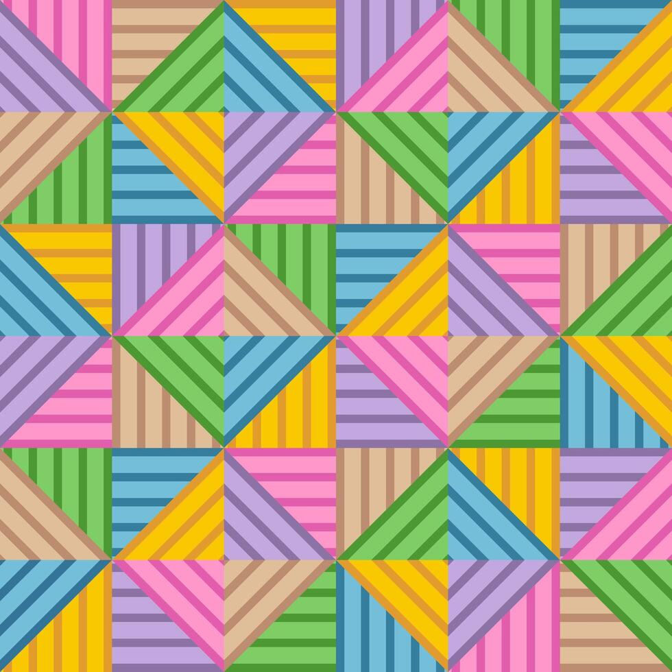 Modern Colorful Stripes Geometric Lines Seamless Pattern vector