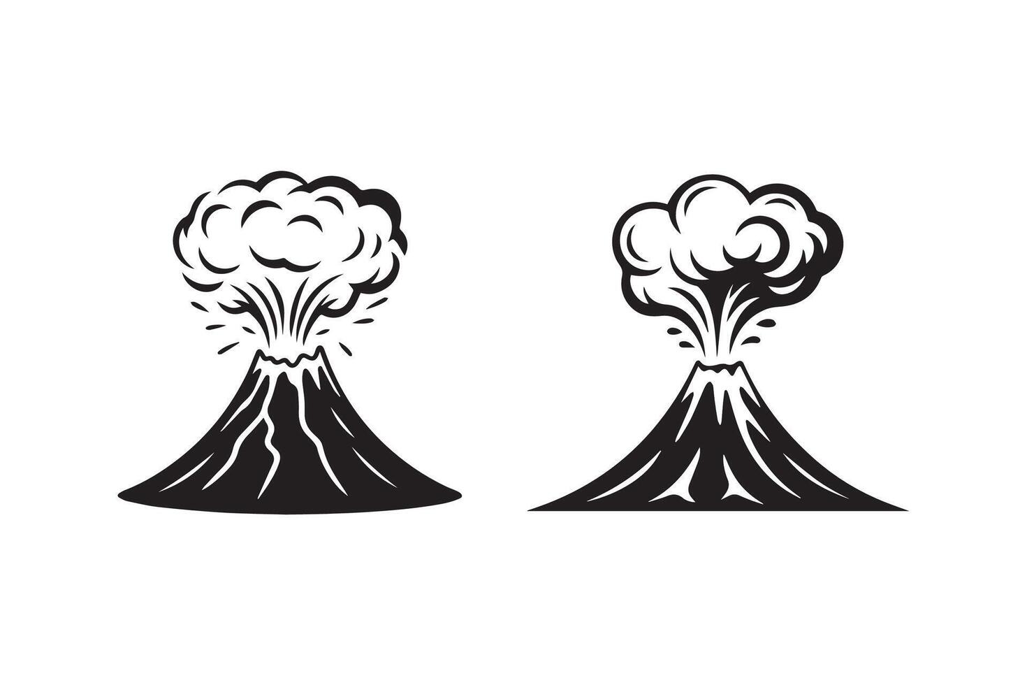 volcanic eruption illustration vector