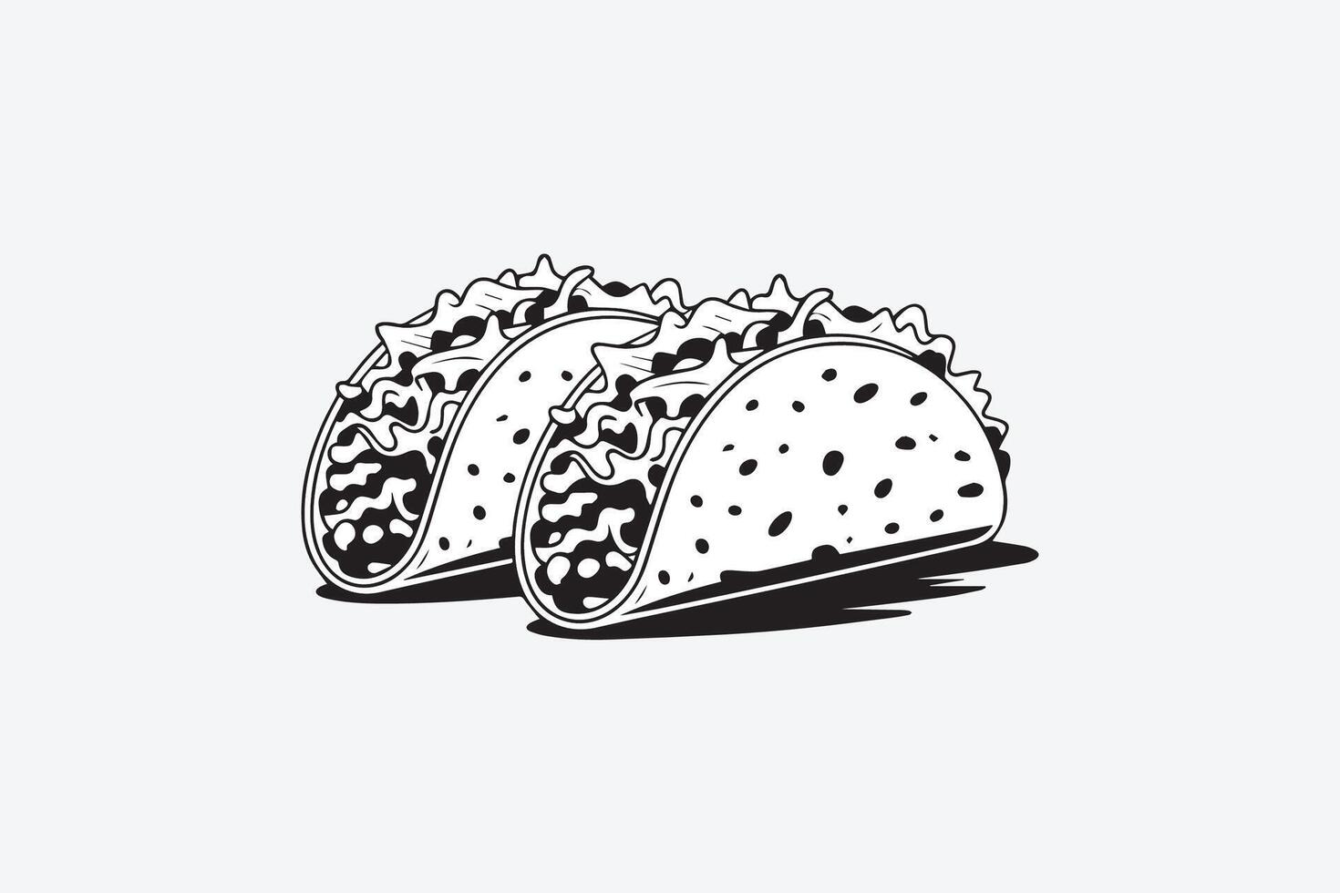 taco black illustration vector