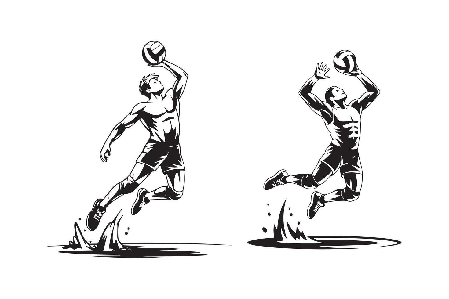 volleyball man illustration vector