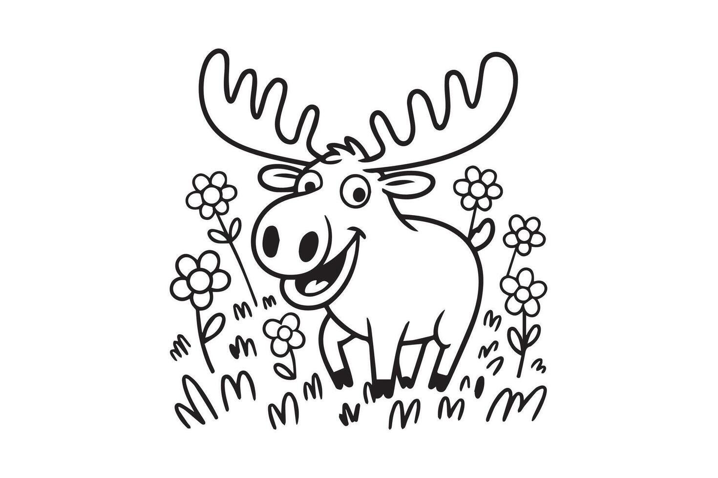 cute moose silhouette vector