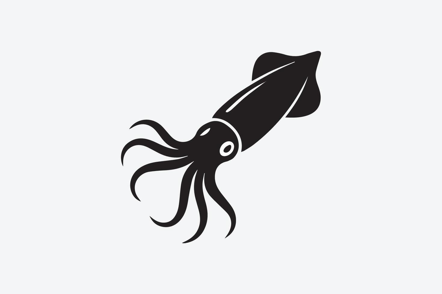squid black illustration vector